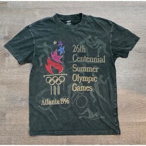 Olympic Heritage Atlanta 1996 Centennial Summer Games T-Shirt Grey Medium